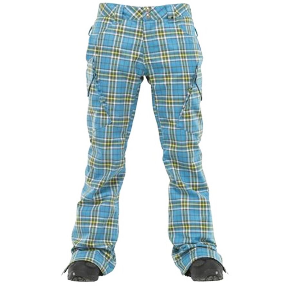 NEW Burton Womens Gloria Snowboard Pants! XL Blue Plaid  1 of 2 Top Snaps Broken